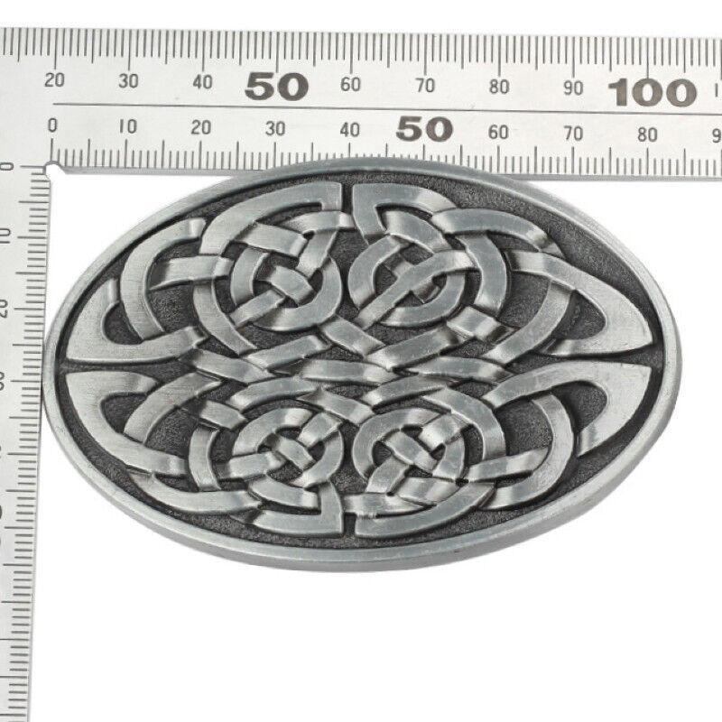 GÜRTELSCHNALLE METAL KELTISCH MÄNNER BUCKLE BELT CELTIC SILBER GÜRTEL GRAU 3D