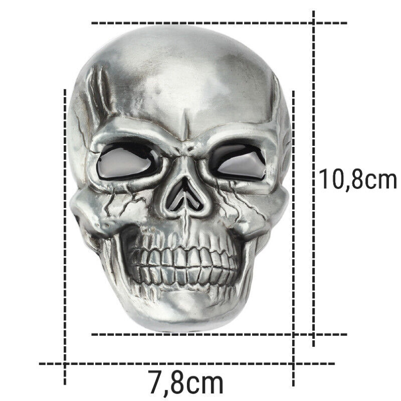 XXL GÜRTELSCHNALLE METAL SKULL BIKER MÄNNER BELT BUCKLE TOTENKOPF SILBER GÜRTEL