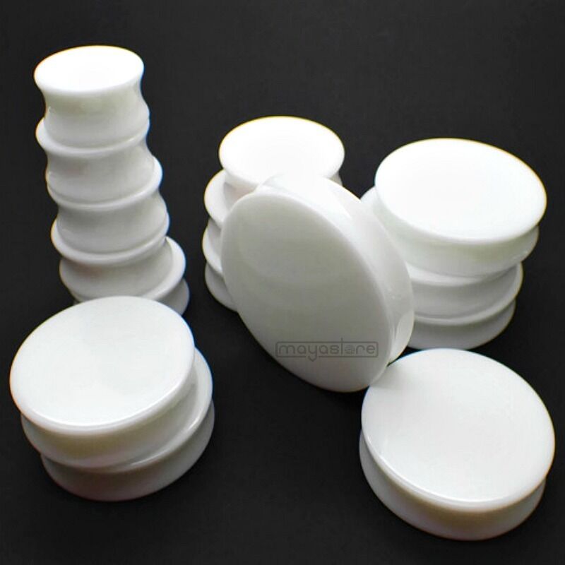 3MM-50MM WEIß WHITE OHR PLUG PLUGS RETAINER ACRYL FLESH TUNNEL BIG SIZE