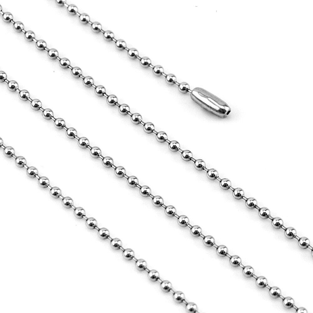 15CM-120CM KUGELKETTE EDELSTAHL DOG TAG SILBER HALSKETTE ARME KETTE BALL CHAIN