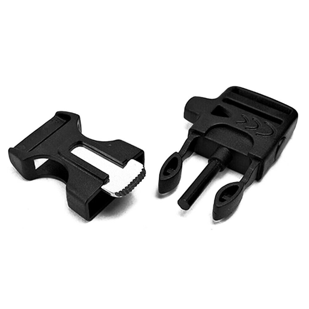 PARACORD SCHNALLE SCHWARZ SCHNALLEN PFEIFE FEUERSTEIN FEUERSTARTER SURVIVAL FIRE
