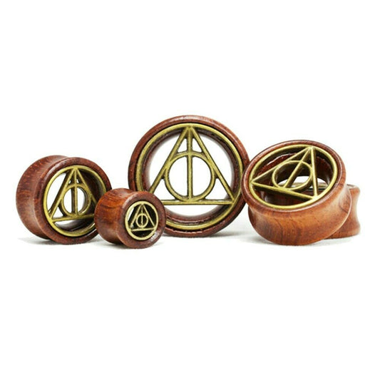 8MM-20MM HOLZ PLUG OHR TUNNEL ILLUMINATI NATUR WOOD PIERCING PLUGS SADDLE BRAUN
