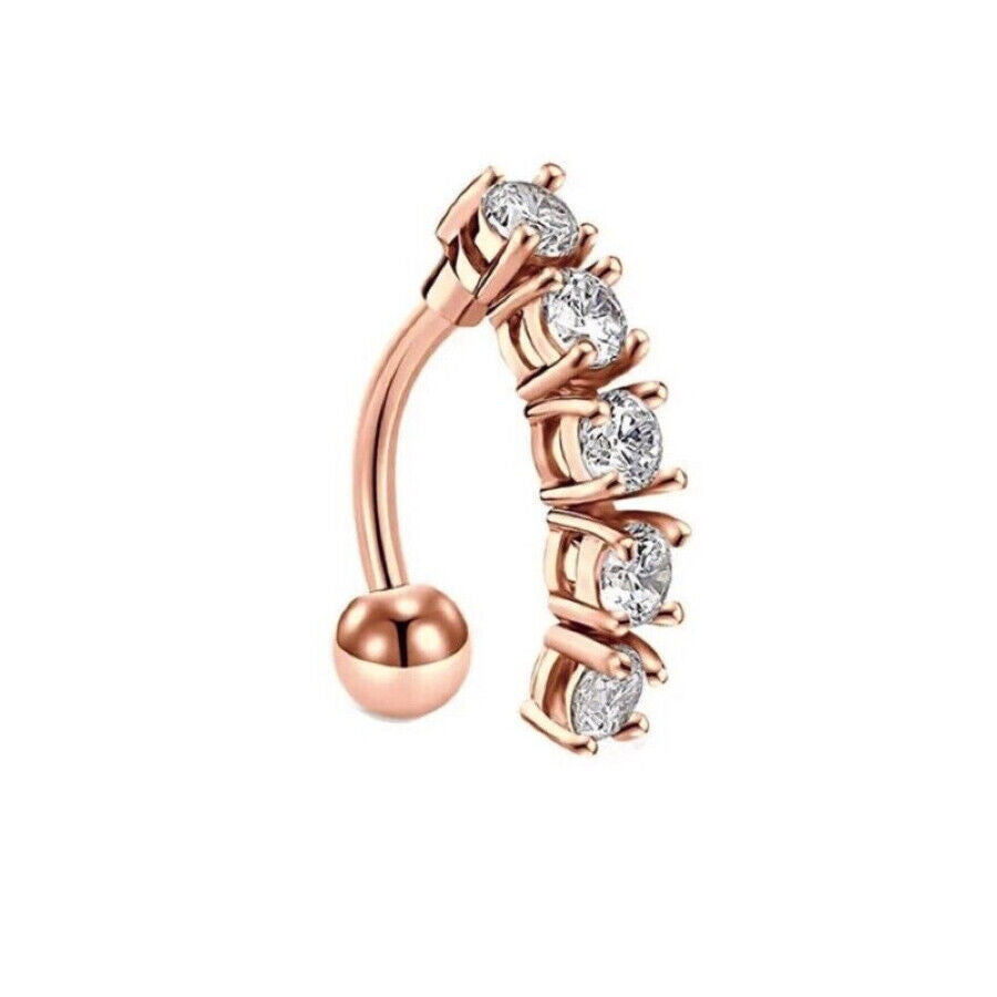 EDELSTAHL BAUCHNABELPIERCING BAUCHNABEL PIERCING ROSEGOLD ZIRKONIA
