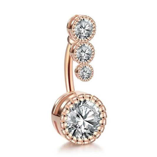 EDELSTAHL BAUCHNABELPIERCING BAUCHNABEL PIERCING ROSEGOLD ZIRKONIA