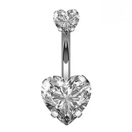 EDELSTAHL BAUCHNABELPIERCING BAUCHNABEL PIERCING SILBER ZIRKONIA