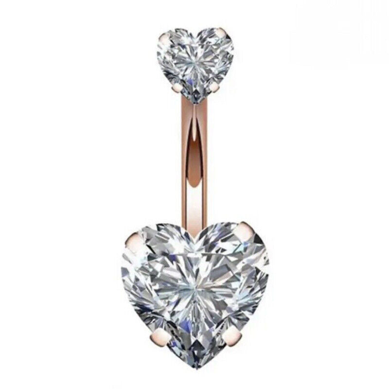 EDELSTAHL BAUCHNABELPIERCING BAUCHNABEL PIERCING ROSEGOLD ZIRKONIA