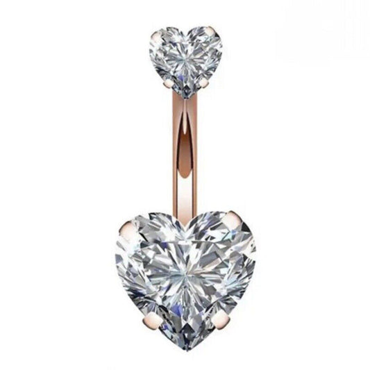 EDELSTAHL BAUCHNABELPIERCING BAUCHNABEL PIERCING ROSEGOLD ZIRKONIA