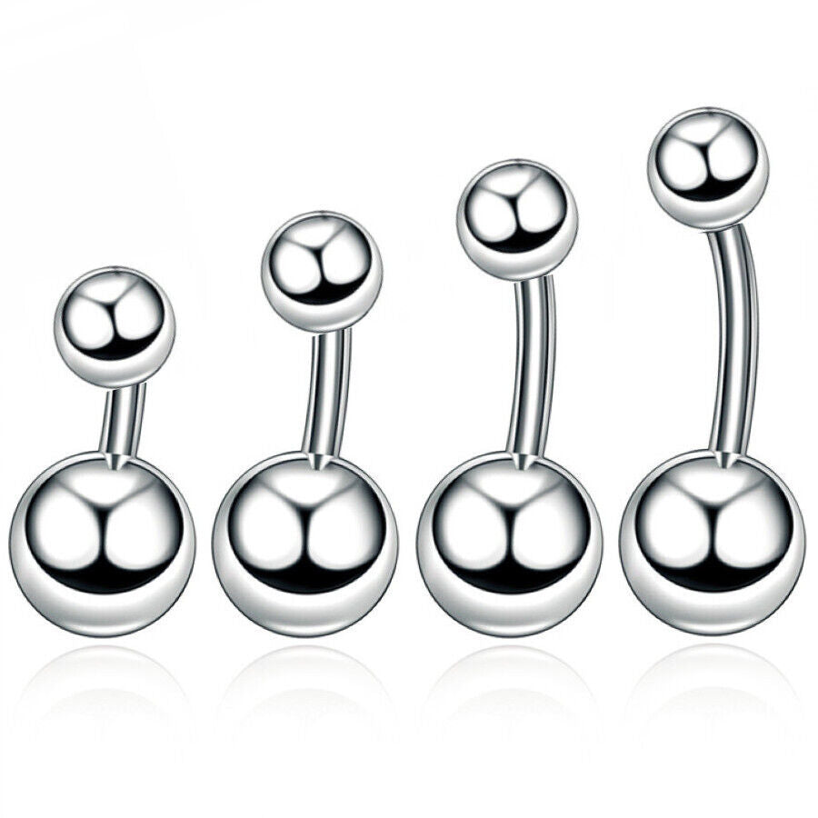 6MM-16MM BAUCHNABELPIERCING EDELSTAHL BAUCHNABEL STAB PIERCING BELLY SILVER BAR