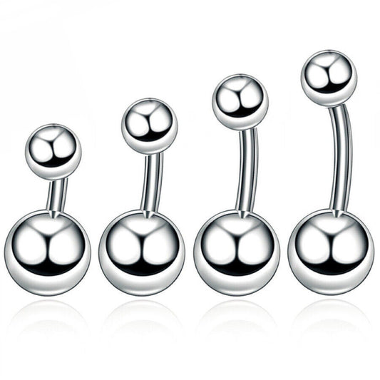 6MM-16MM BAUCHNABELPIERCING EDELSTAHL BAUCHNABEL STAB PIERCING BELLY SILVER BAR