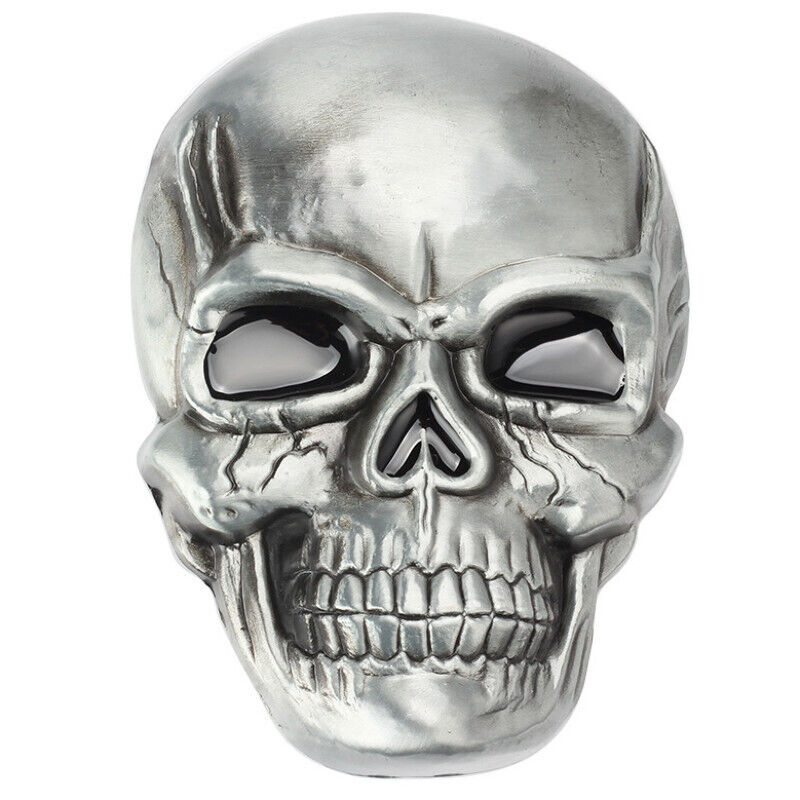 XXL GÜRTELSCHNALLE METAL SKULL BIKER MÄNNER BELT BUCKLE TOTENKOPF SILBER GÜRTEL