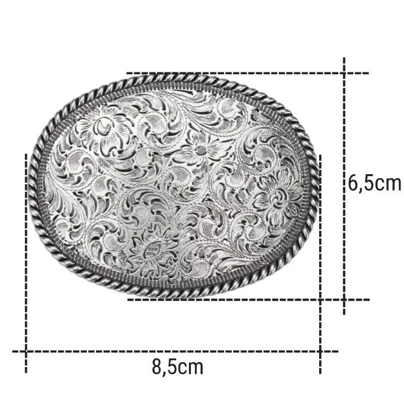 GÜRTELSCHNALLE METAL COWBOY WESTERN MÄNNER BELT BUCKLE SILBER GÜRTEL GRAU BLUME