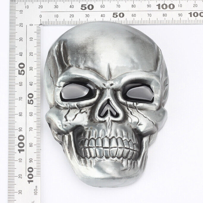XXL GÜRTELSCHNALLE METAL SKULL BIKER MÄNNER BELT BUCKLE TOTENKOPF SILBER GÜRTEL