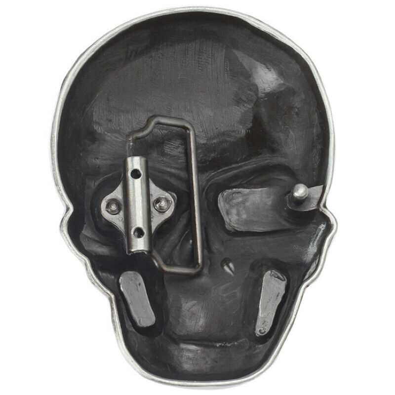 XXL GÜRTELSCHNALLE METAL SKULL BIKER MÄNNER BELT BUCKLE TOTENKOPF SILBER GÜRTEL