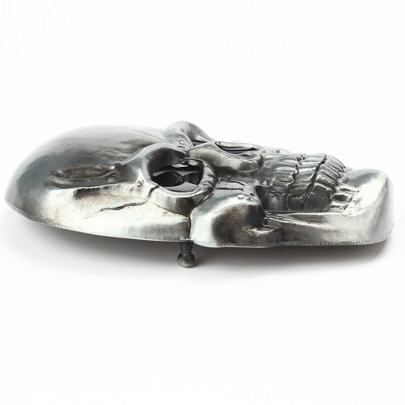 XXL GÜRTELSCHNALLE METAL SKULL BIKER MÄNNER BELT BUCKLE TOTENKOPF SILBER GÜRTEL
