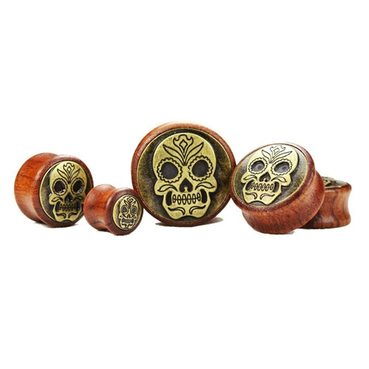 8MM-20MM HOLZ OHR PLUG NATUR TUNNEL SKULL WOOD PLUGS SADDLE