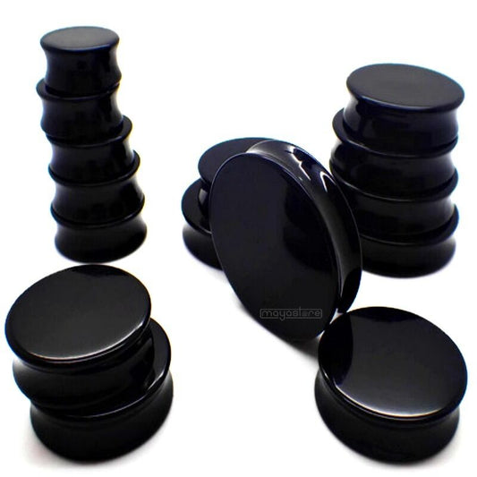 3MM-50MM SCHWARZ BLACK OHR PLUG PLUGS RETAINER ACRYL FLESH TUNNEL BIG SIZE