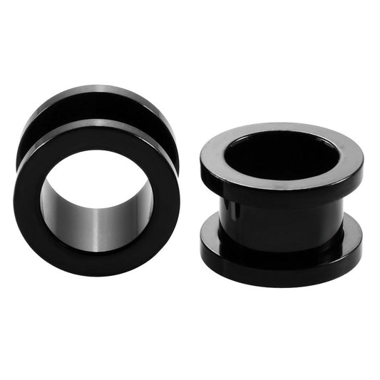 1,2MM-30MM OHR TUNNEL SCHWARZ PIERCING PLUG SCHRAUB BLACK EDELSTAHL SCREW FLESH